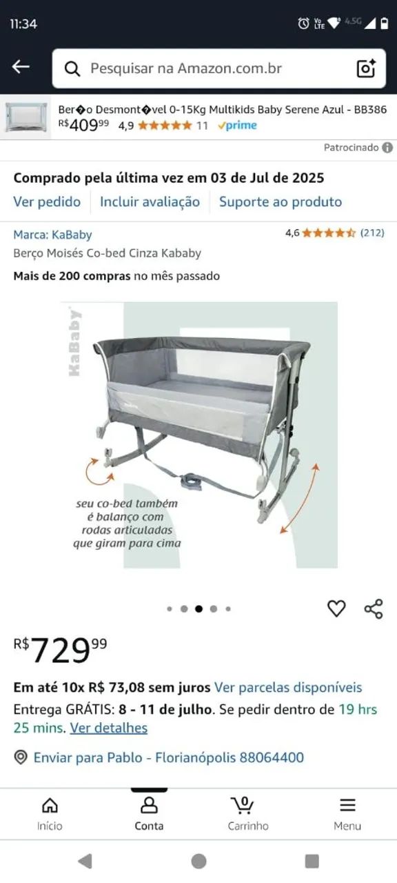 Berço Co-bed KaBaby NOVO Sem Uso | Anti-Refluxo - Foto 4