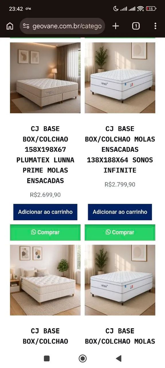 Cama casal solteiro Queen colchão box baú e etc