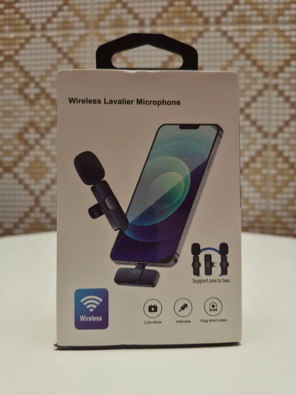 Microfones Lapela Wireless Duplo com proteção de ruídos