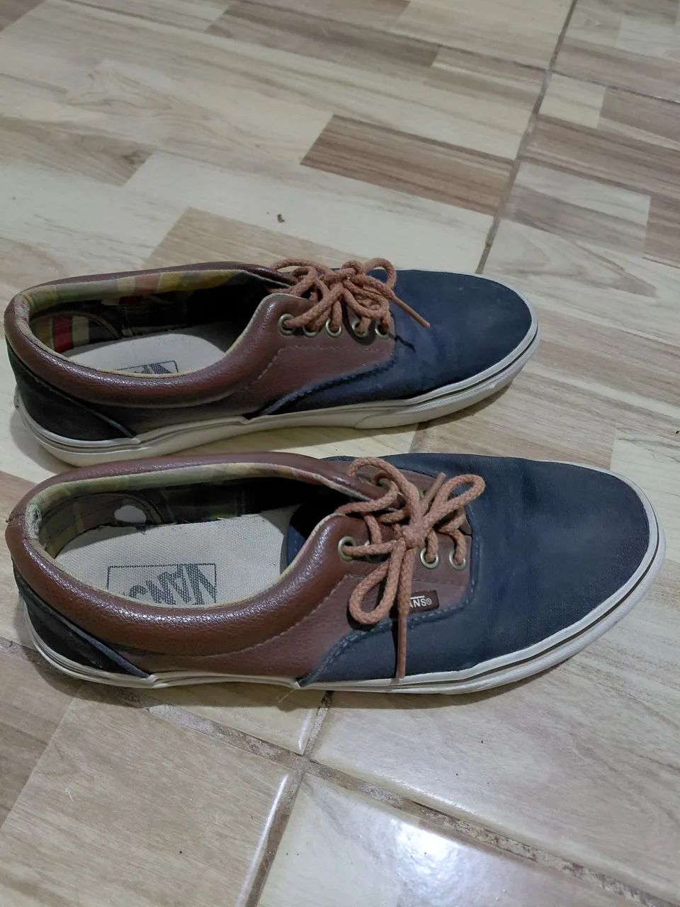 tênis vans azul + marrom - tam. 40 - Foto 4