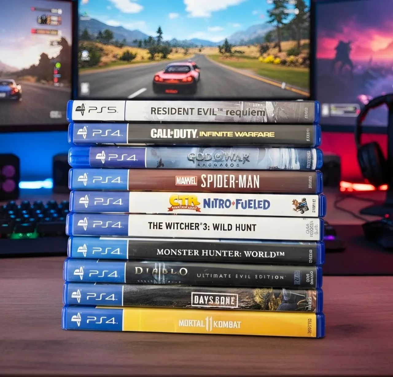 Jogos PS4 e PS5.