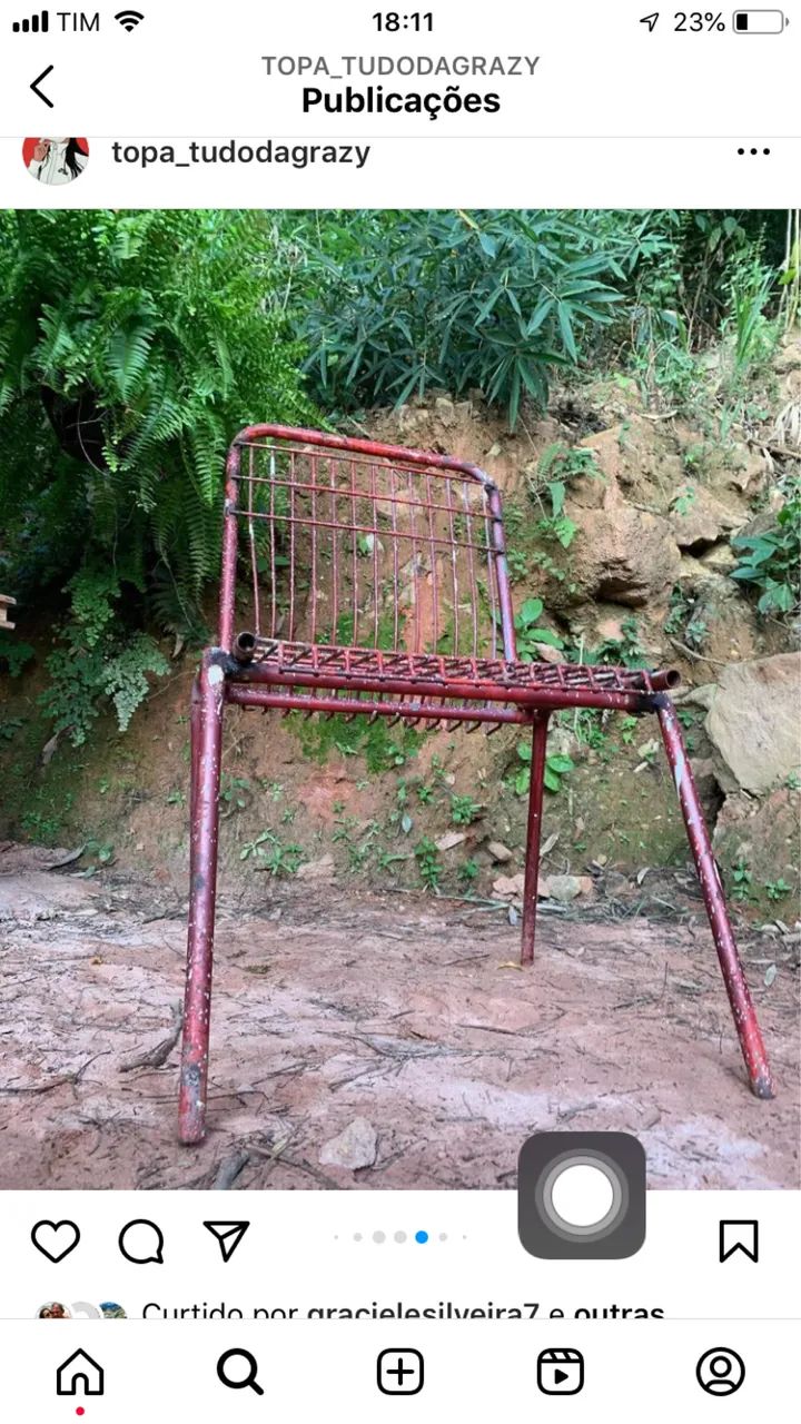 Cadeira antiga de ferro - Foto 5