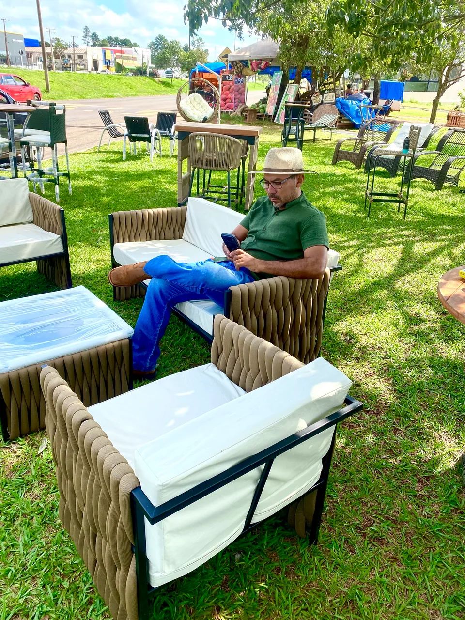 Conjunto de sofá em Tricô Náutico - Foto 2