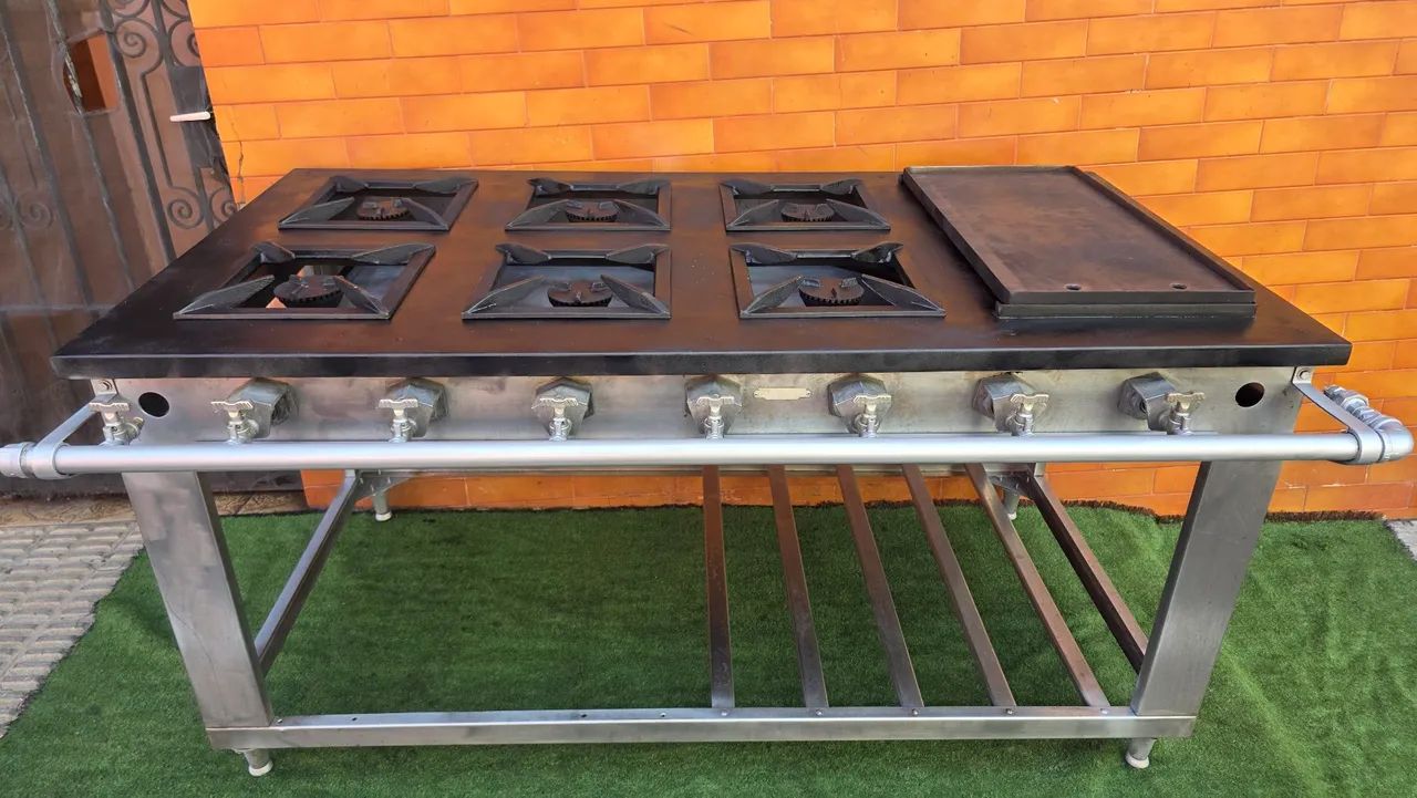 Fogao industrial inox 6 bocas chapa  - Foto 2
