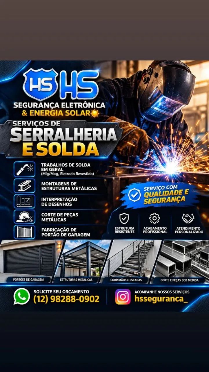 Serviços de serralheria, solda em geral 
