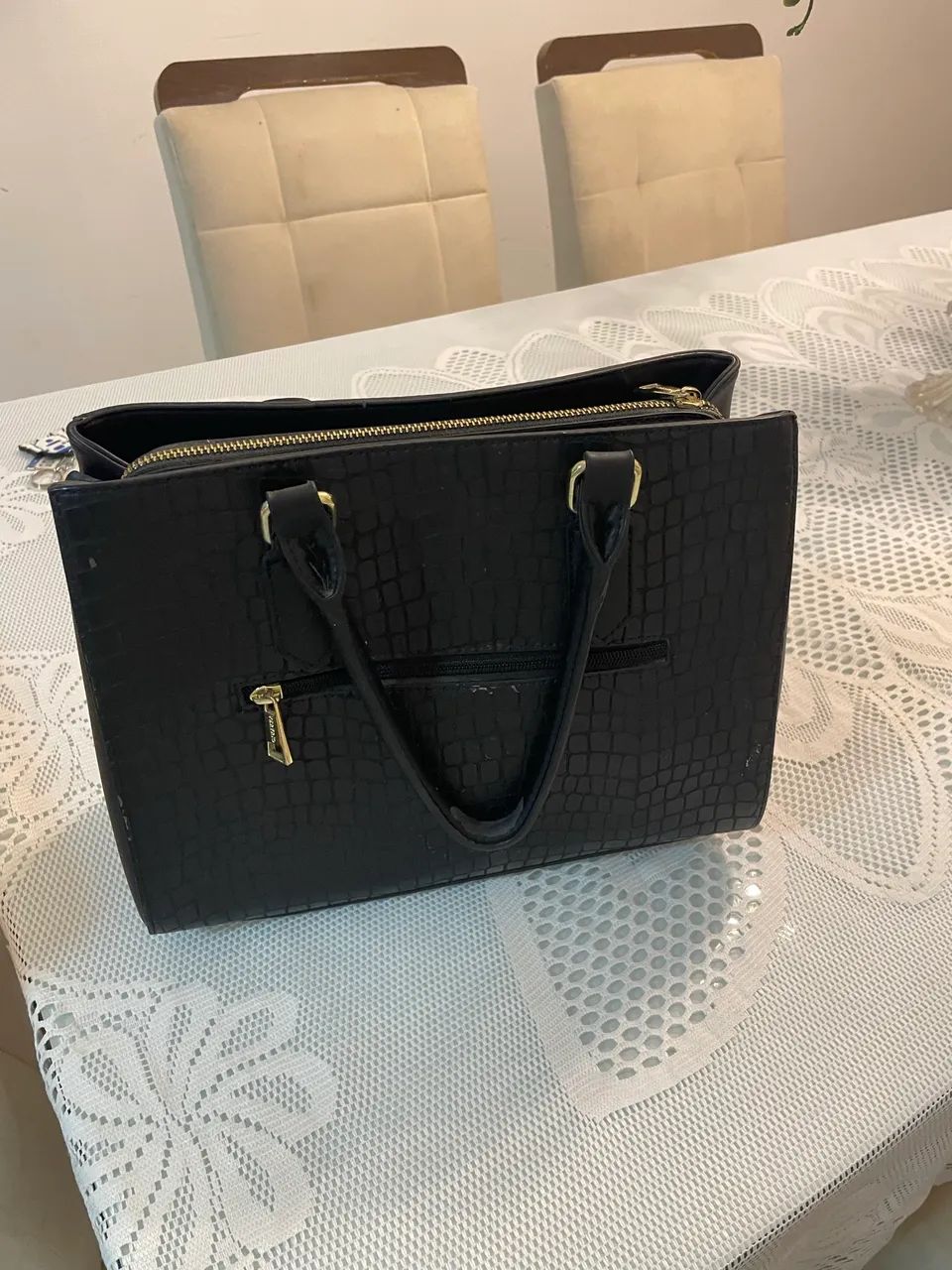 Bolsa feminina couro preta - Foto 4