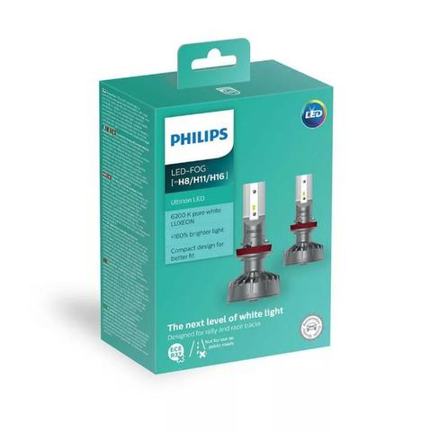 Par Lâmpada Philips Led Fog Ultinon 6200k H8 H11 H16 +160% - Foto 2
