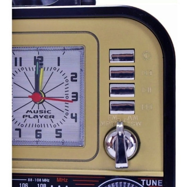 Rádio Retro Recarregável Bluetooth Fm Usb Antigo Grasep D-F9 ? - Foto 5