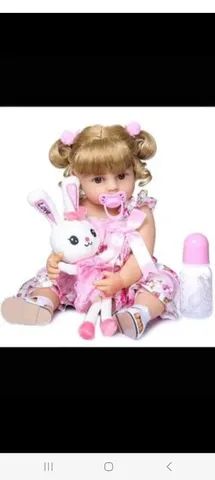 Bebê Reborn Boneca Loira Princesa 55cm Presente Para Criança