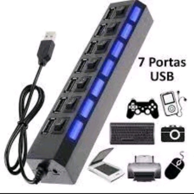 Hub com 7 portas usb