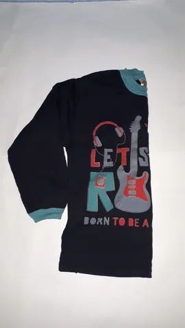 Blusa Infantil Preta Tam 12 marca Visual Radical usada em bom estado - Foto 3