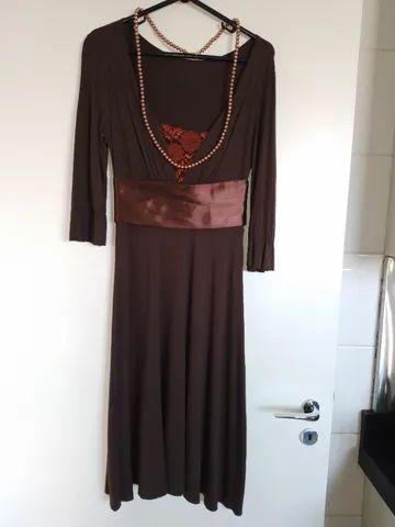 Vestido marrom midi - Foto 3