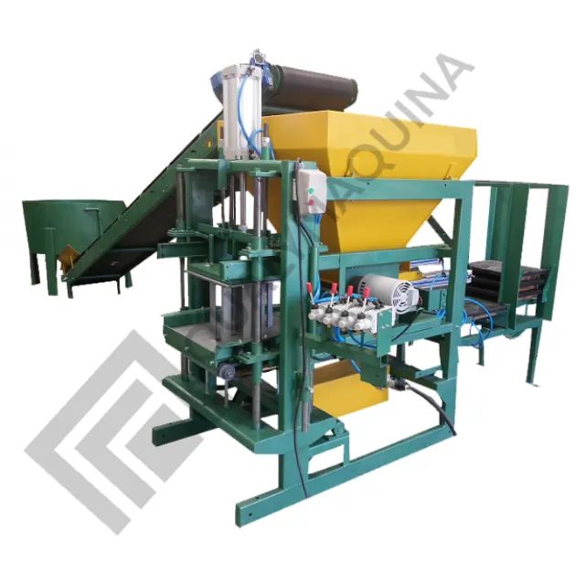 Máquina De Fabricar Pavimentos QMP-6 Pneumática Faz Até 6.000 blocos Por Dia