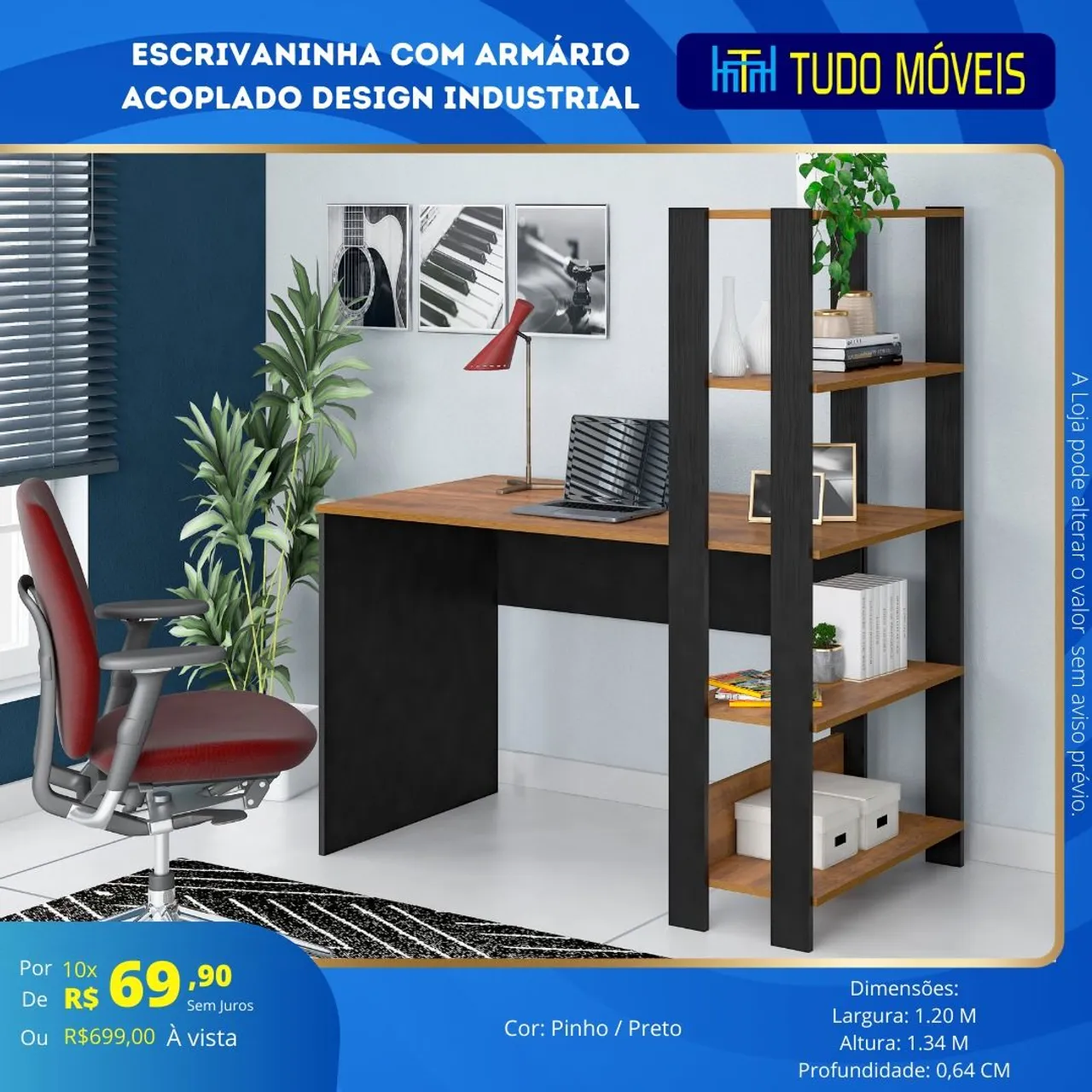 ESCRIVANINHA COM ARMÁRIO ACOPLADO - DESIGN INDUSTRIAL