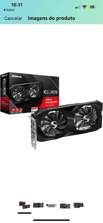 Placa de vídeo rx 6600 8gb Radeon