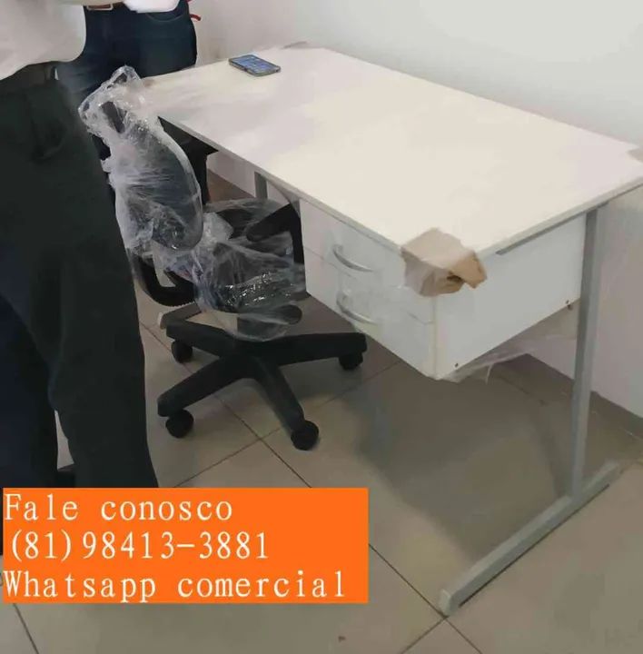 Birô mesa de escritório com 2 gavetas em até 5x sem juros no cartão 