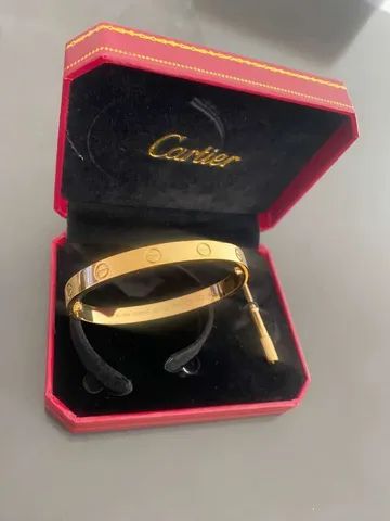 Bracelete cartier banhado a ouro 18k