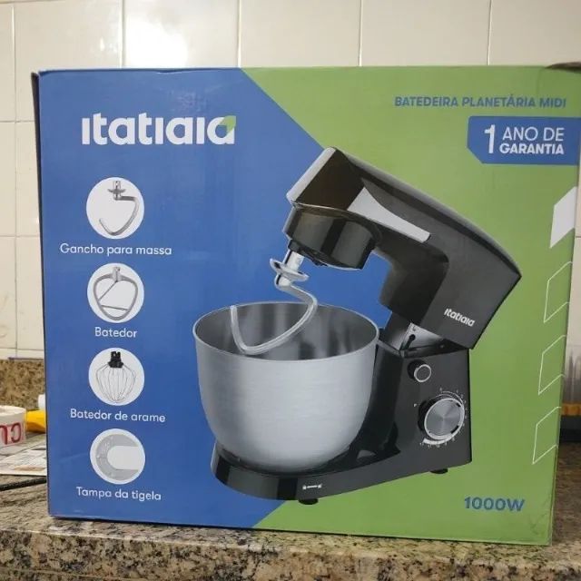 Lacrada Batedeira Planetária Turbo Tigela Inox 4,5L 12Velocidades 3 Batedores 1.000W 220V