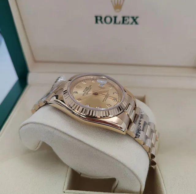 Relógio Rolex DateJust Presidente 36mm Cravejado - Foto 3