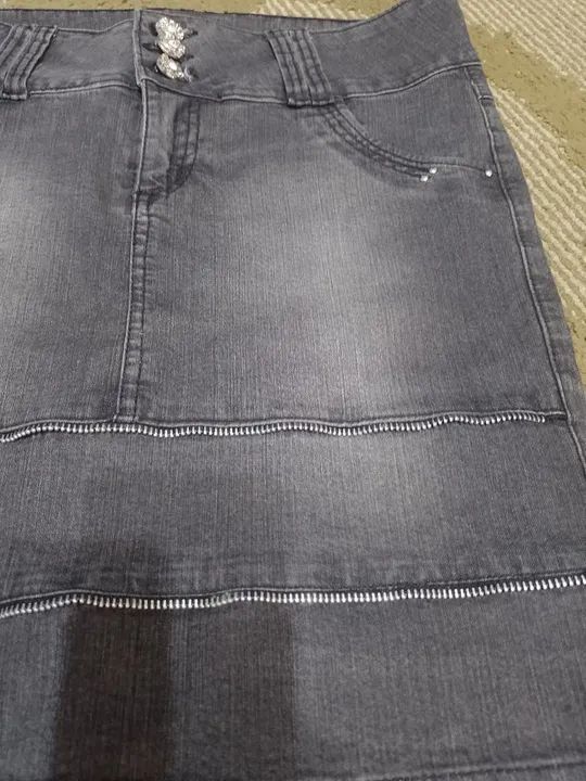 Saia Midi jeans Black - tamanho 40 - Foto 3