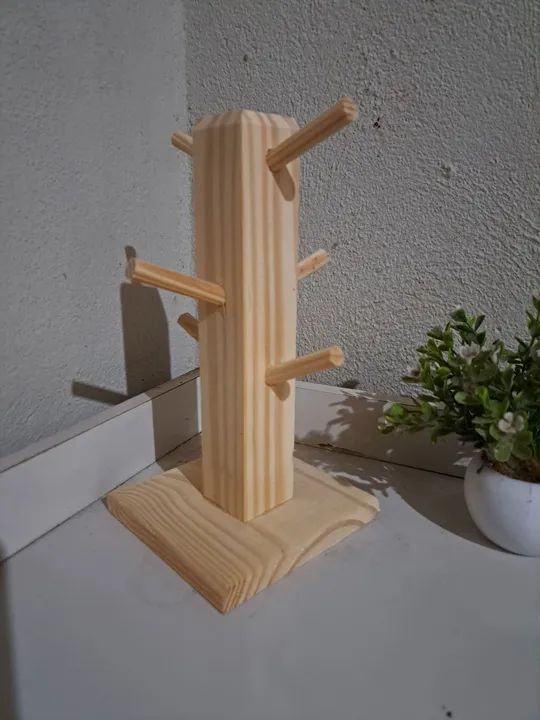 Suporte para xicaras de madeira - Foto 2