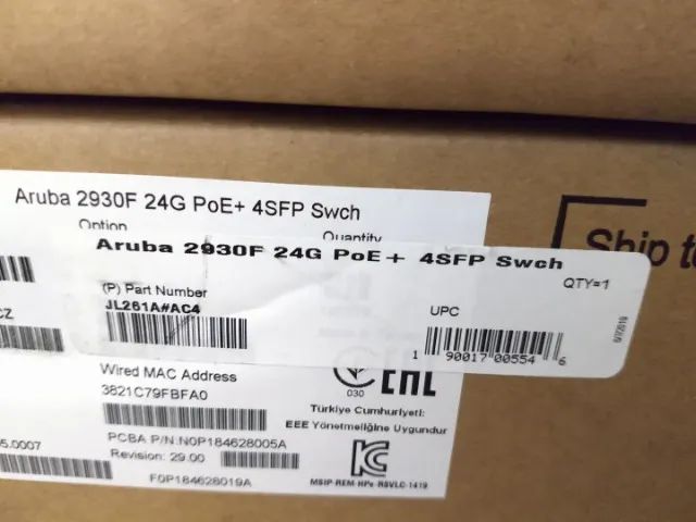 Switch Aruba 2930F 24G PoE+ 4SFP JL261A