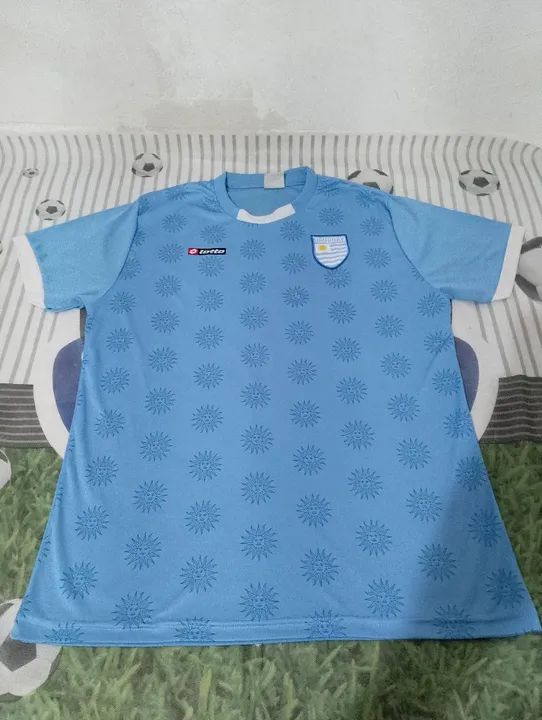 Camisa M Seleção Uruguai Lotto Masculina - Azul Piscina