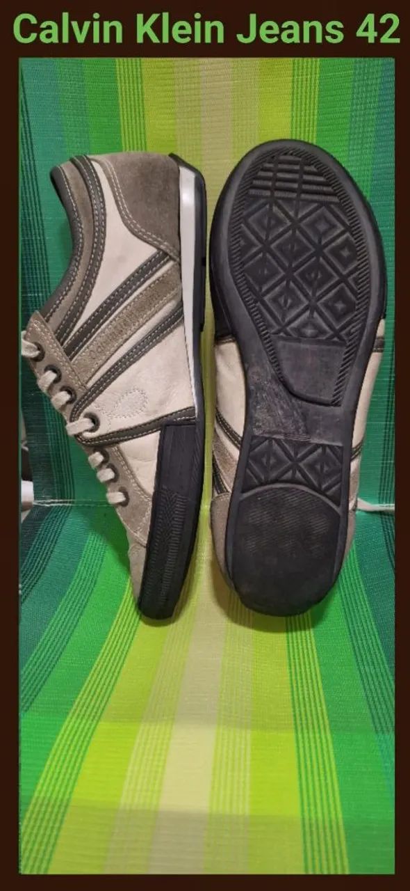 Estiloso Tênis Masculino Calvin Klein Jeans 100% Couro Tamanho 42 Mtooo Lindooo!!! - Foto 4