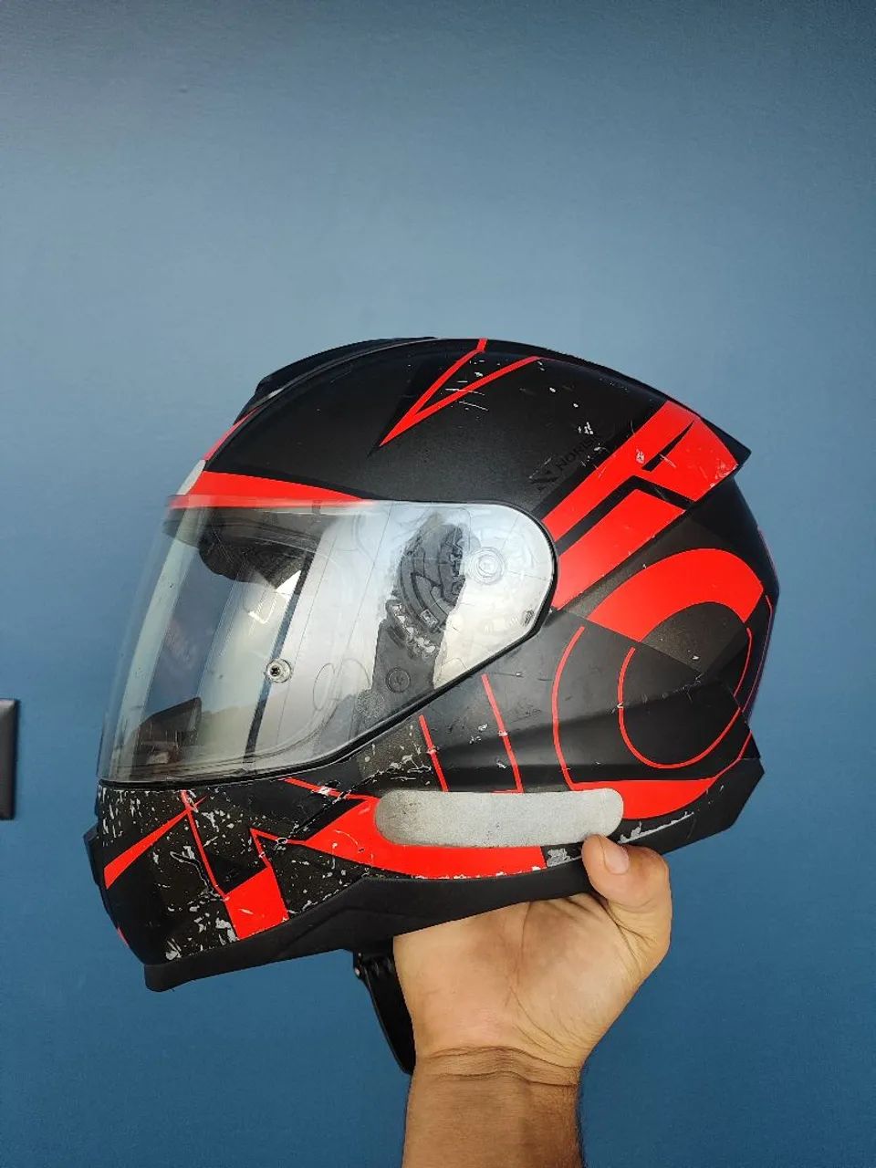 Capacete Norisk Axial n60 - Preto com Vermelho