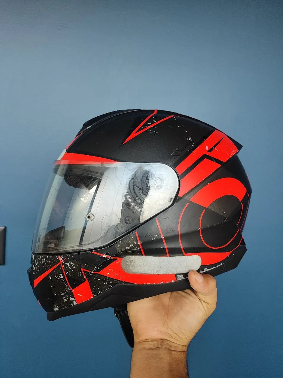 Capacete Norisk Axial n60 - Preto com Vermelho