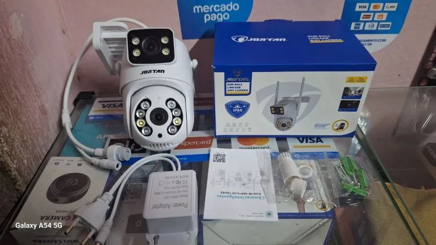 Câmera Externa 2 Lentes Wi-fi 360° Acesso Remoto Via Aplicativo no Celular - Foto 2