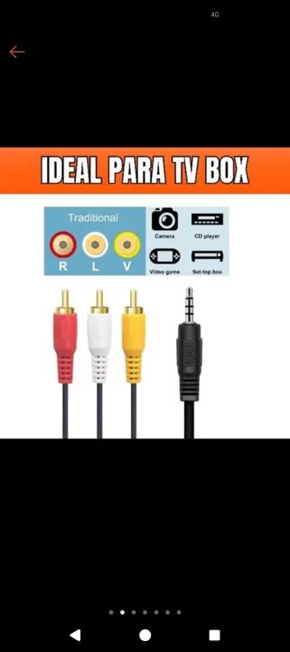 Cabo 3 RCA para P2 TV Box - Ideal para seu aparelho! - Foto 3