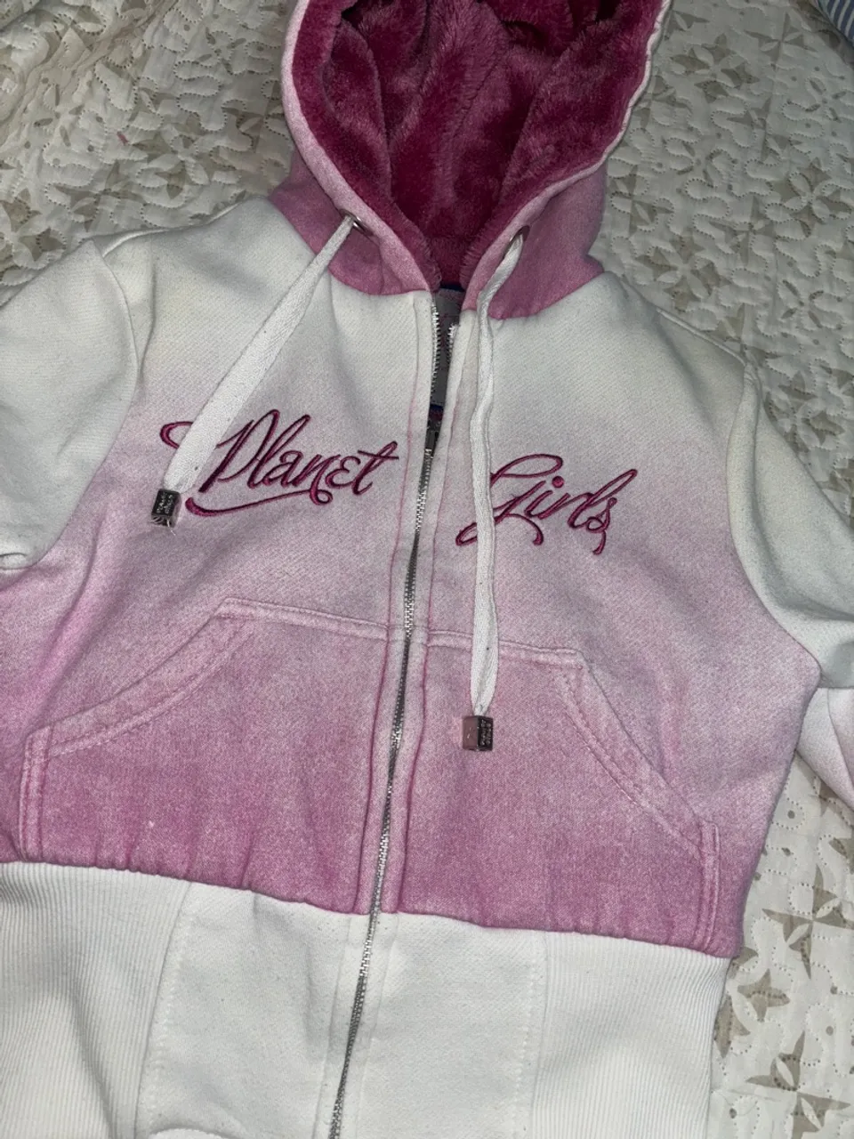 Casaco Planet Girls Rosa e Branco