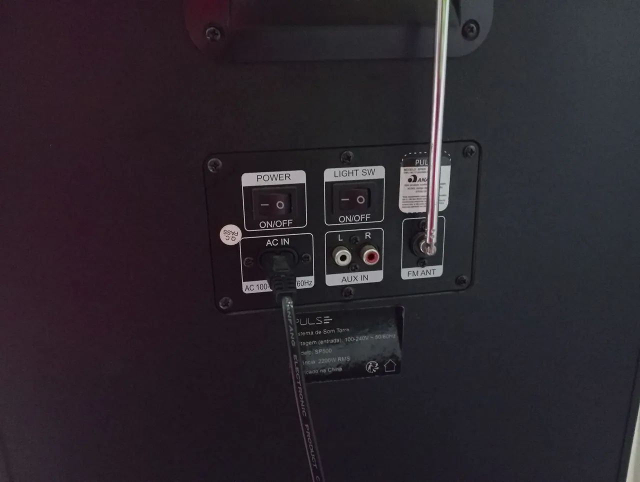 Caixa de Som Bluetooth com LED pulse 2200w - Foto 3