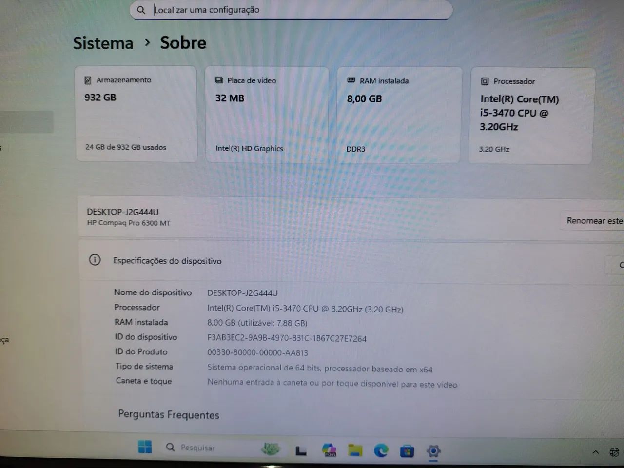HP Compaq 6300 Pro MT - Core i5-3470 3.2Ghz - Foto 3