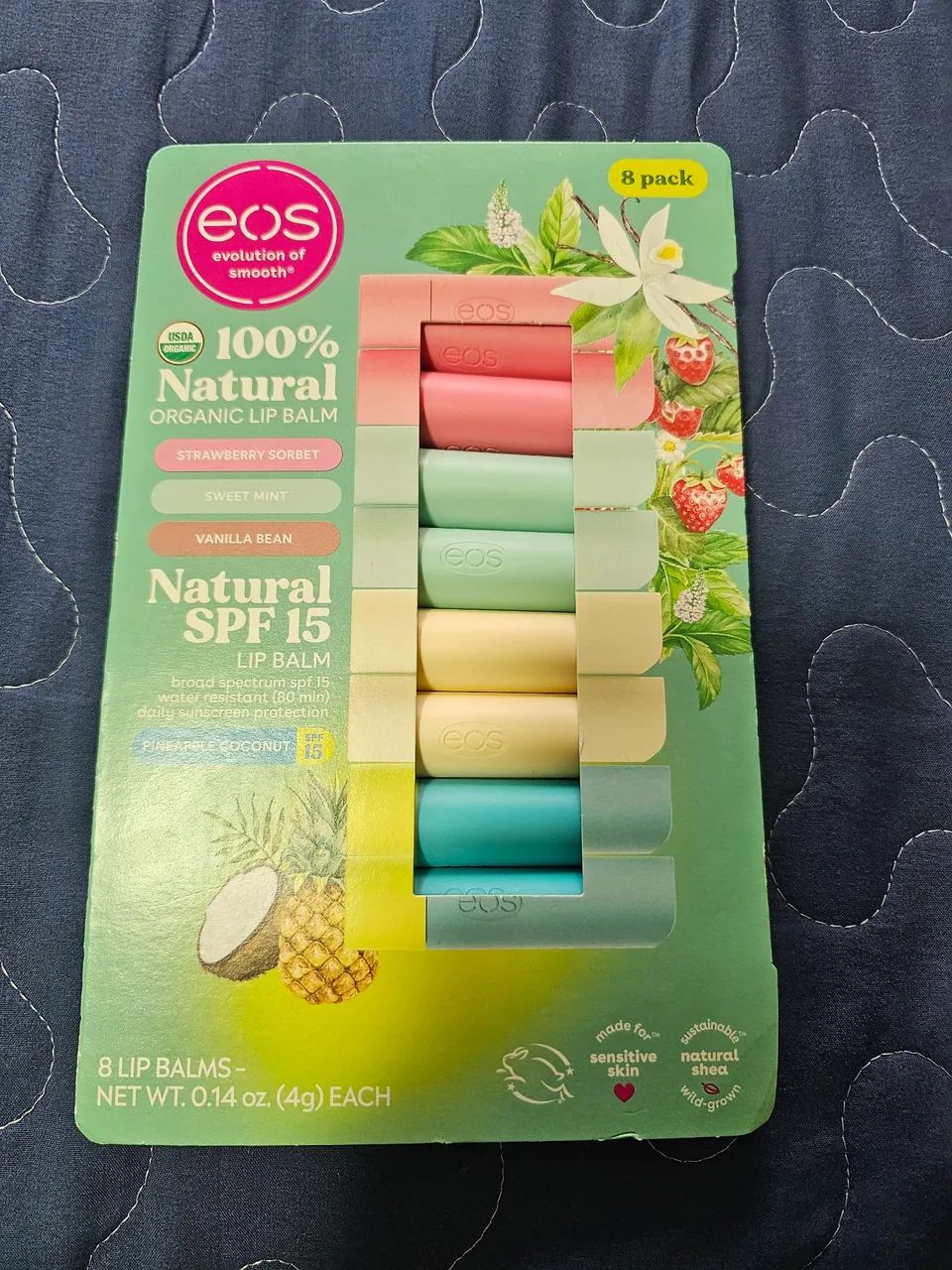 EOS 100% Natural Lip Balm - 8 Pack
