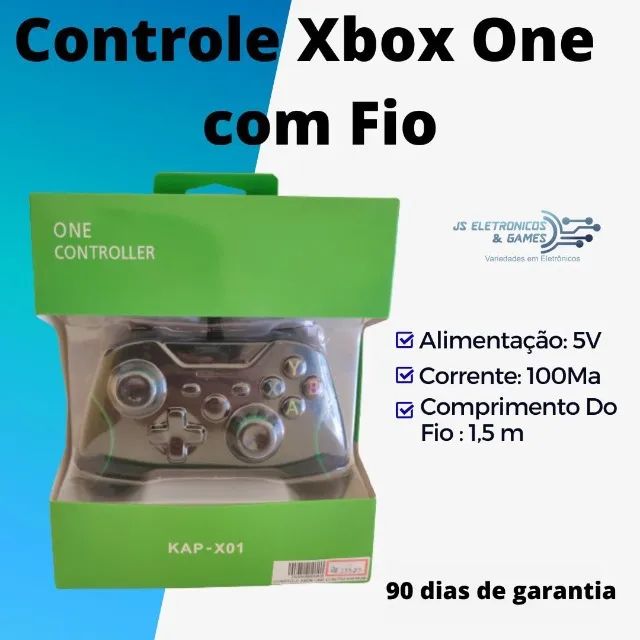 Controle Xbox ONE com fio 2 metros - Loja física - com garantia - entrega