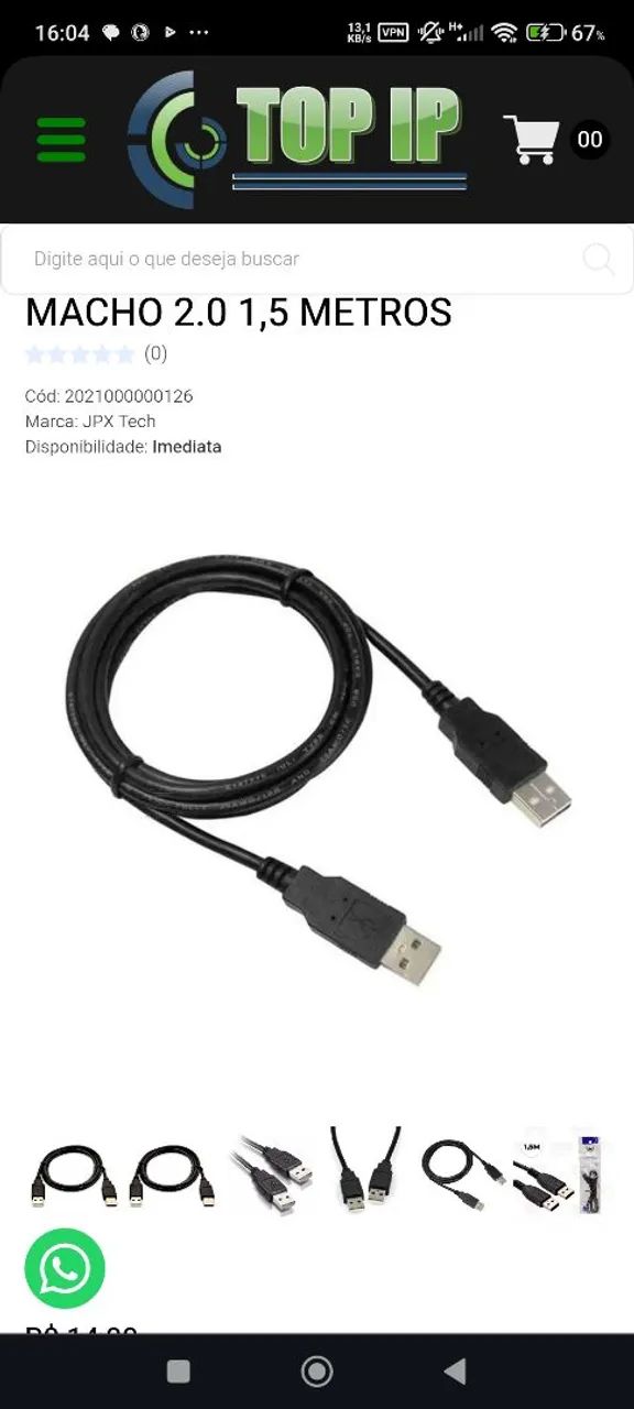 Cabo extensor USB para USB 2M - Foto 3
