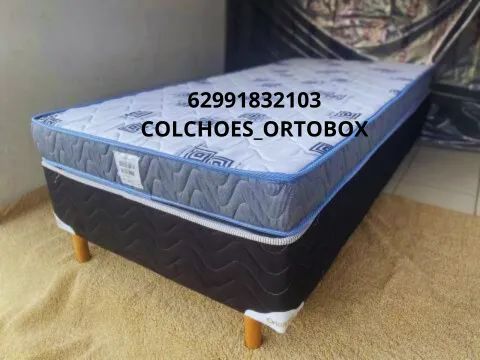 Base e colchão solteiro de espuma D33 da Ortobom