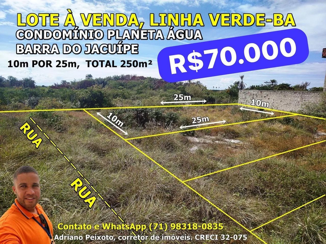 Terreno para Venda em Camaçari, Barra do Jacuípe