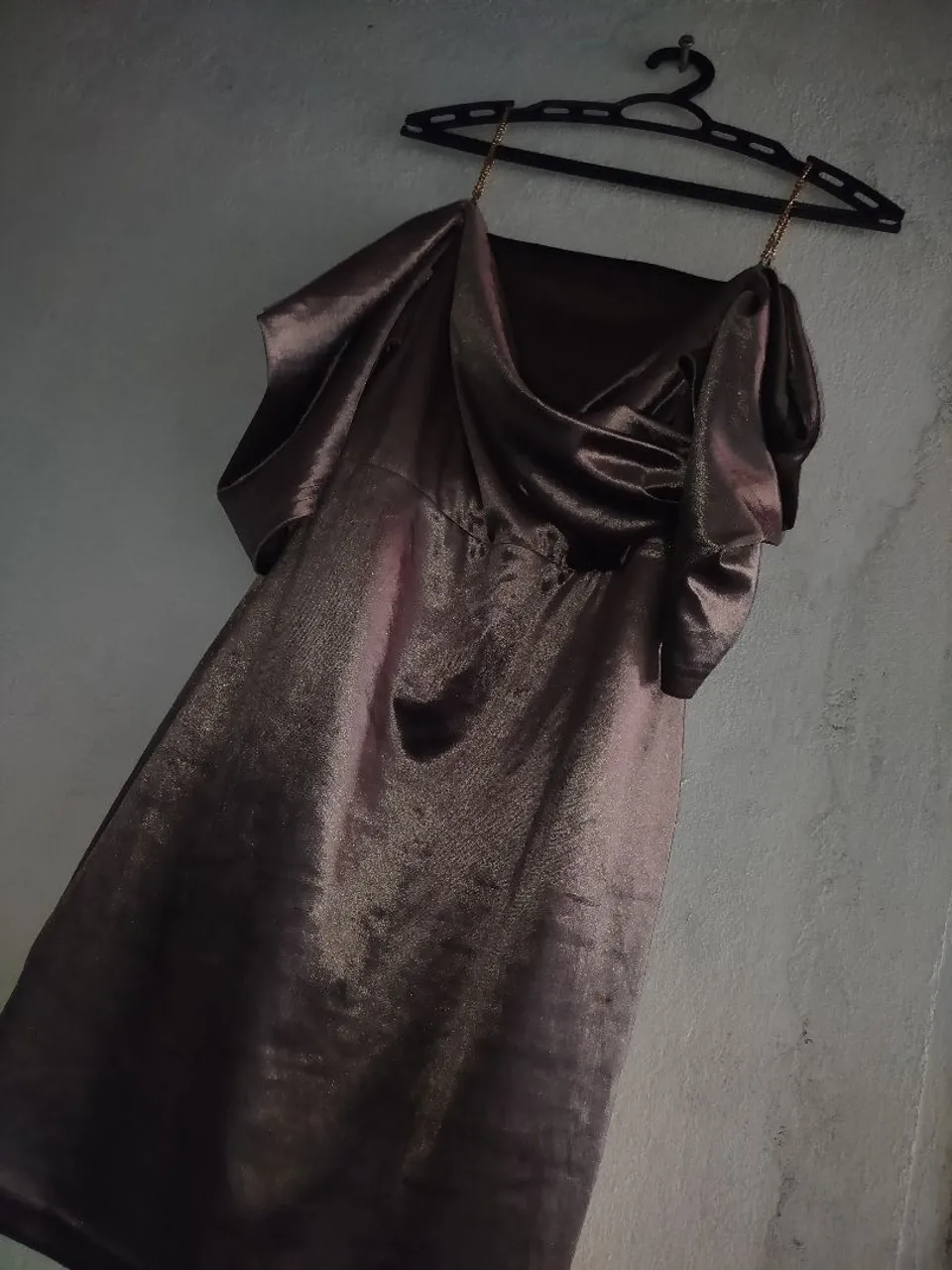Vestido Marron Curto Aveludado