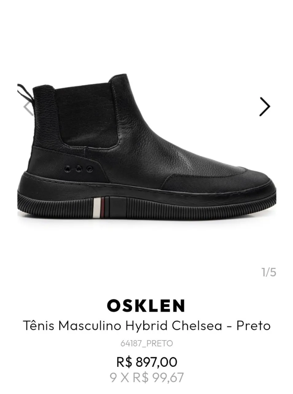 Tênis Osklen Masculino Hybrid Chelsea Preto 42 BR