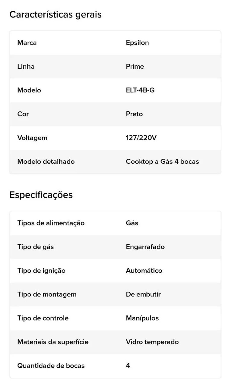 Cooktop 4 bocas Novo - Foto 4