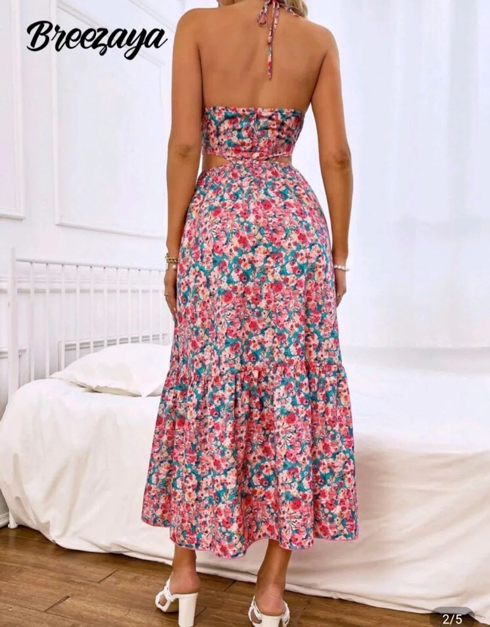 Vestido longo estampa Floral - Shein  - Foto 2