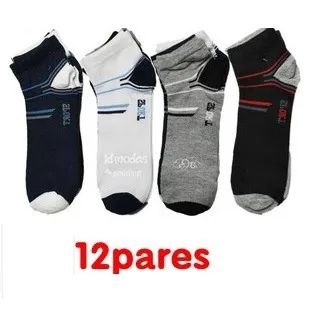 Kit com 12 Pares de Meias Cano Curto