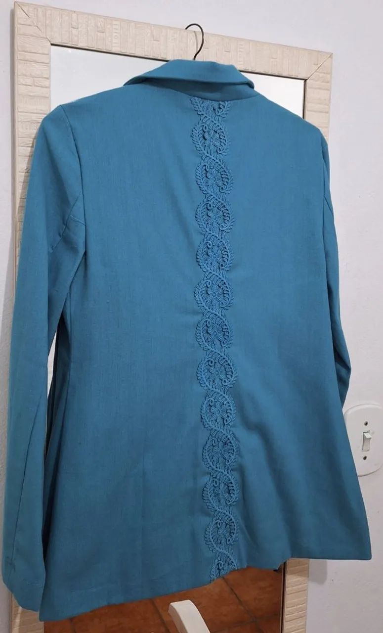 Conjunto de Blazer Azul Feminino - Foto 4