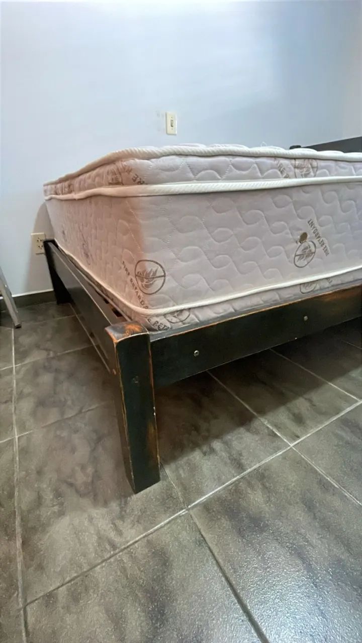 Cama de Casal com Colchão Castor Pocket Plush - Pouco Uso - Foto 2
