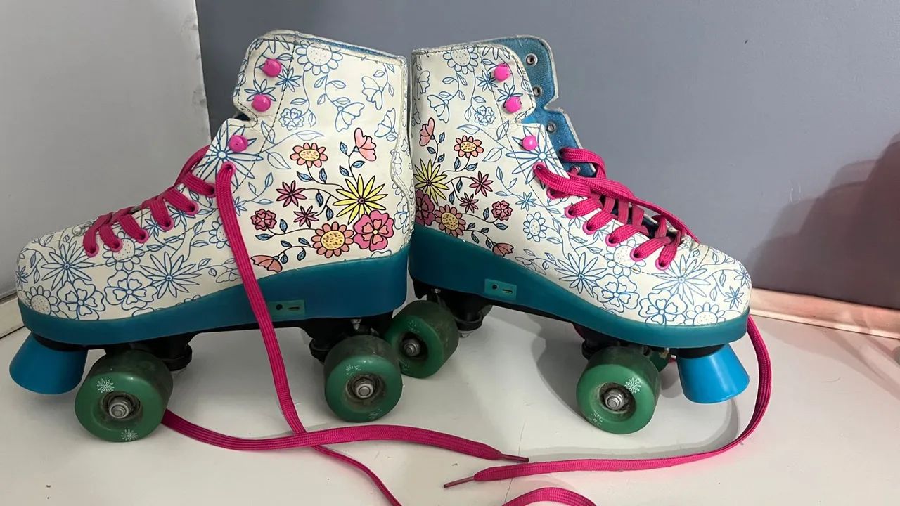 Patins Infantil com Rodinhas - Floral - Foto 4