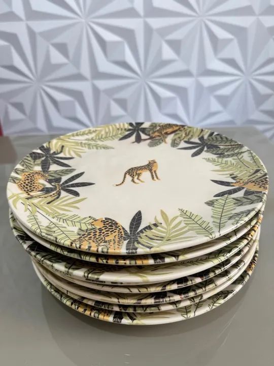 Jogo de pratos com estampa de onça - Foto 3
