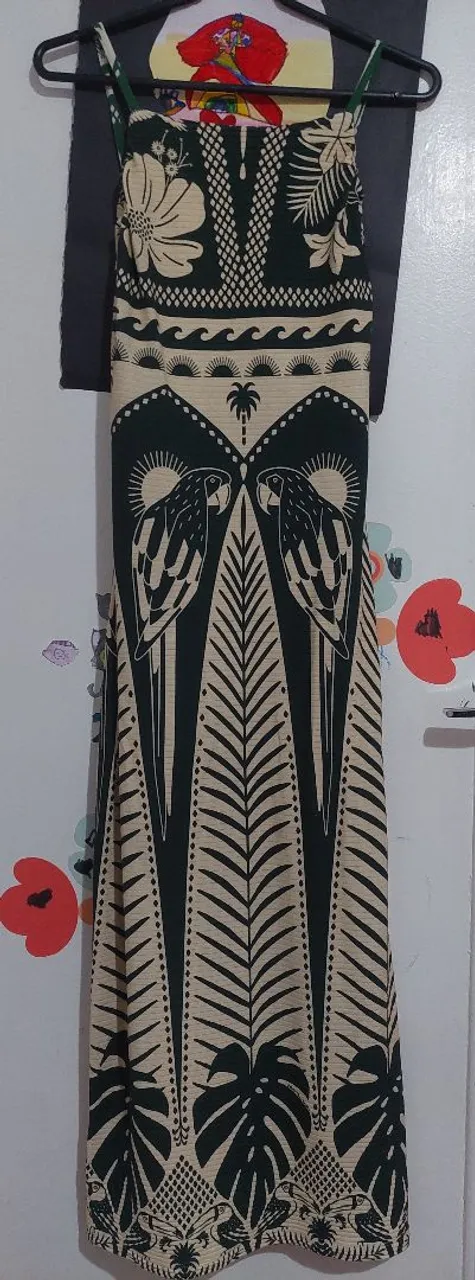 Vestido Longo Estampado Tropical